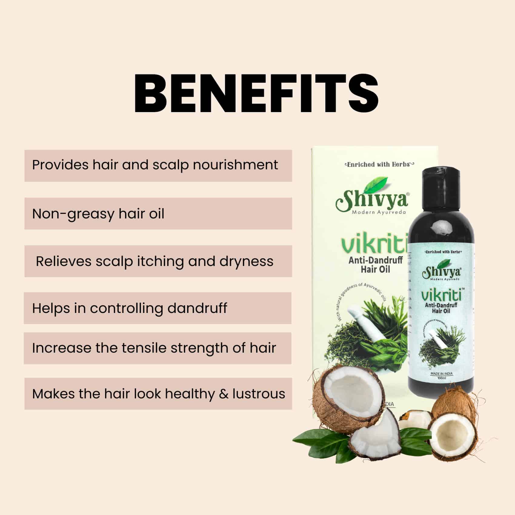 Vikriti Plus Anti Dandruff Hair Oil - (Pack of 2)