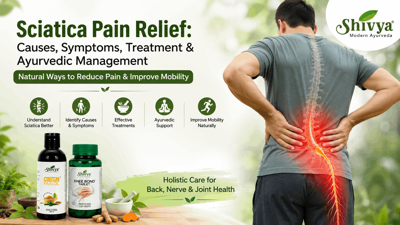 Sciatica Pain Relief: Causes, Symptoms, Treatment and  Ayurvedic Management