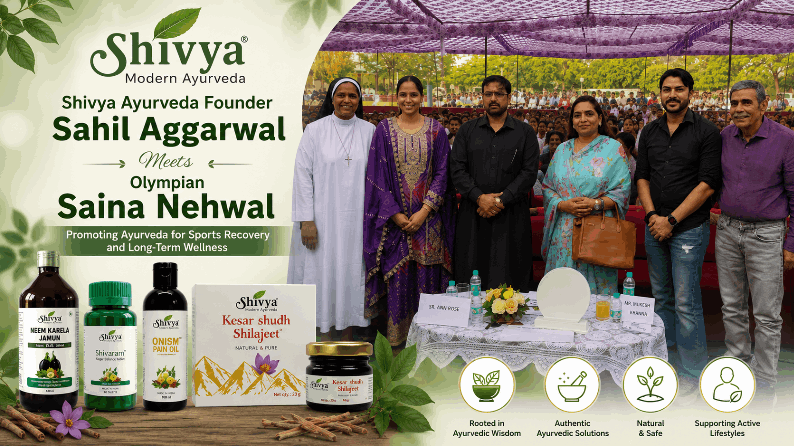 Sahil Aggarwal Founder & CEO Shivya Ayurveda Meets Olympian Saina Nehwal, Promoting Ayurveda for Long-Term Wellness