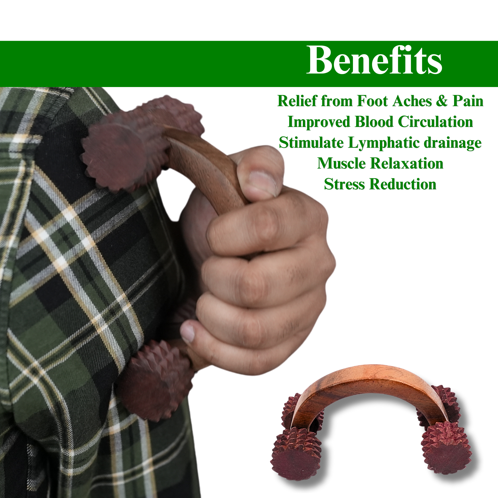 Wooden D-Handle Massager