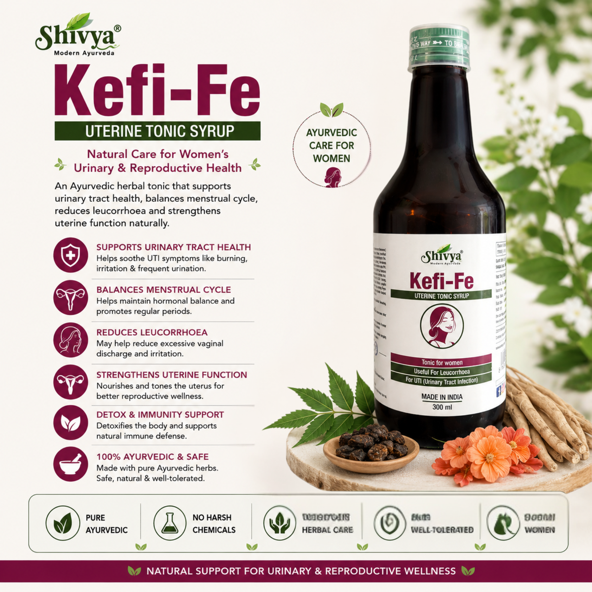 Shivya Kefi Fe Tonic Syrup for UTI