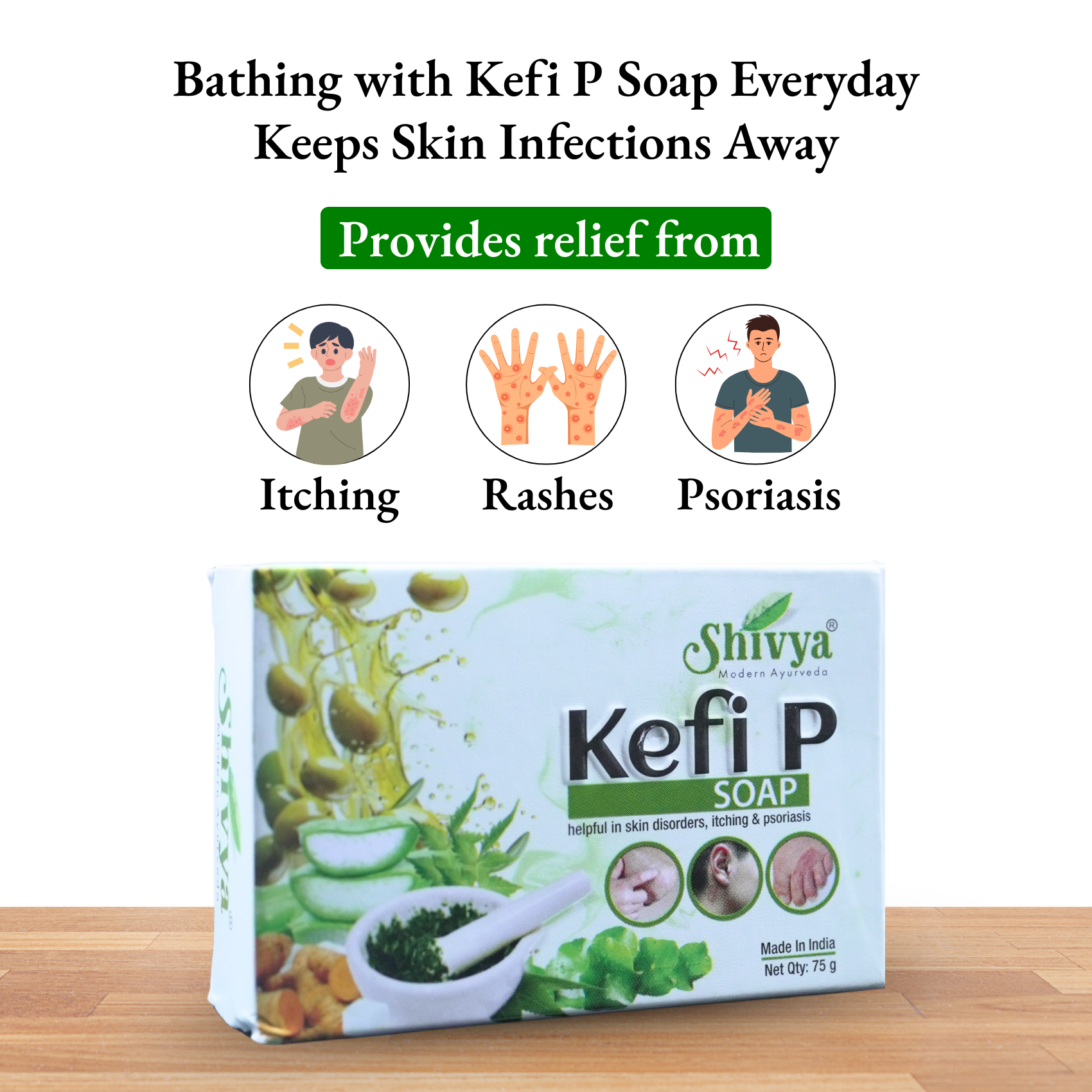 Kefi P Soap – Ayurvedic Care for Healthy Skin (75 g)