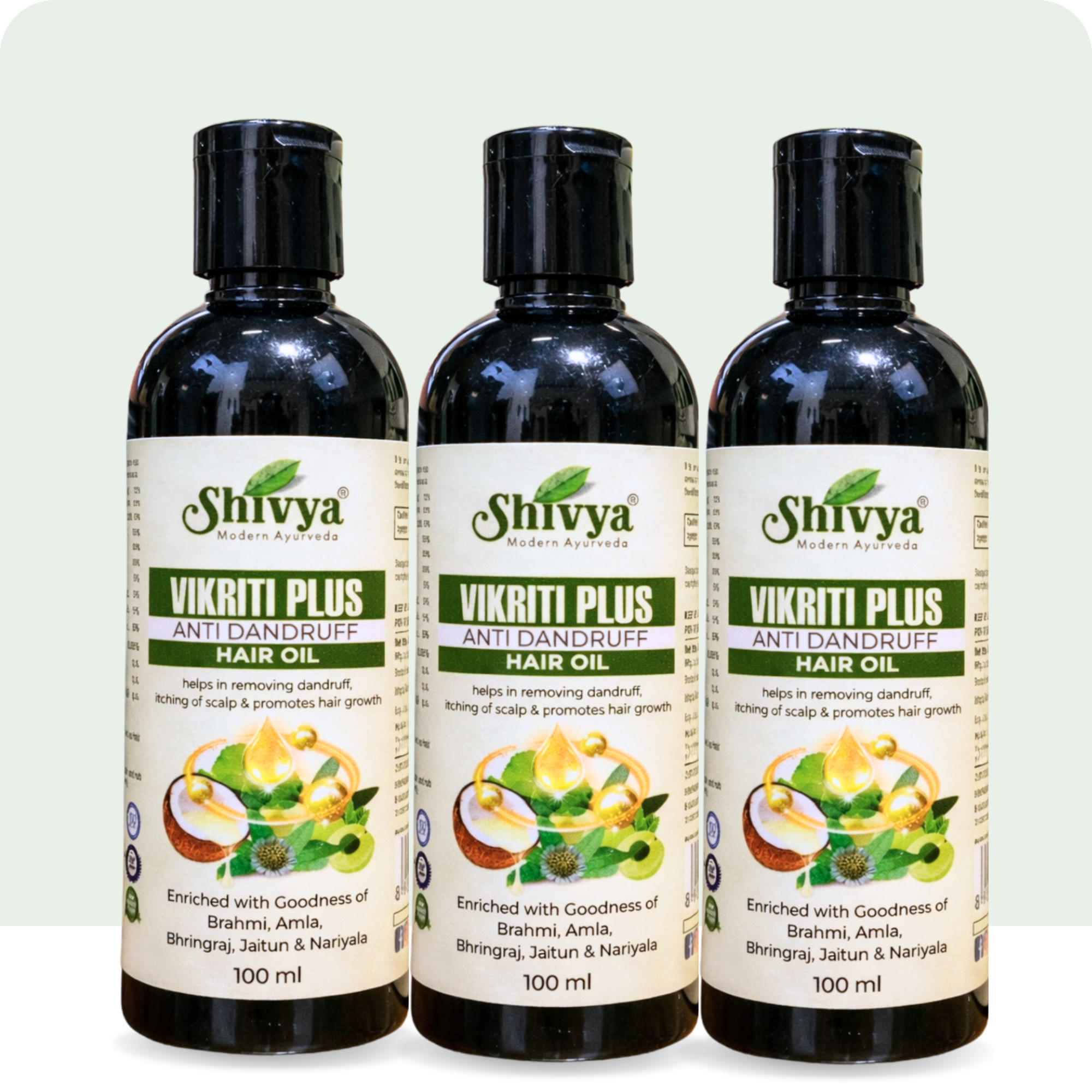 Vikriti Plus Anti Dandruff Hair Oil - Super Saver Pack of 3