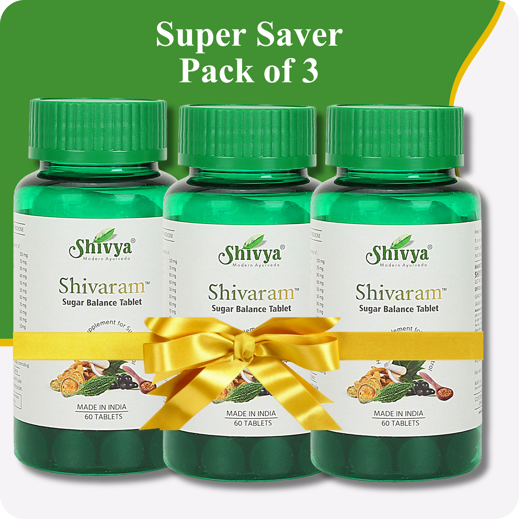 Shivaram Sugar Balance Tablets - Super Saver Pack of 3