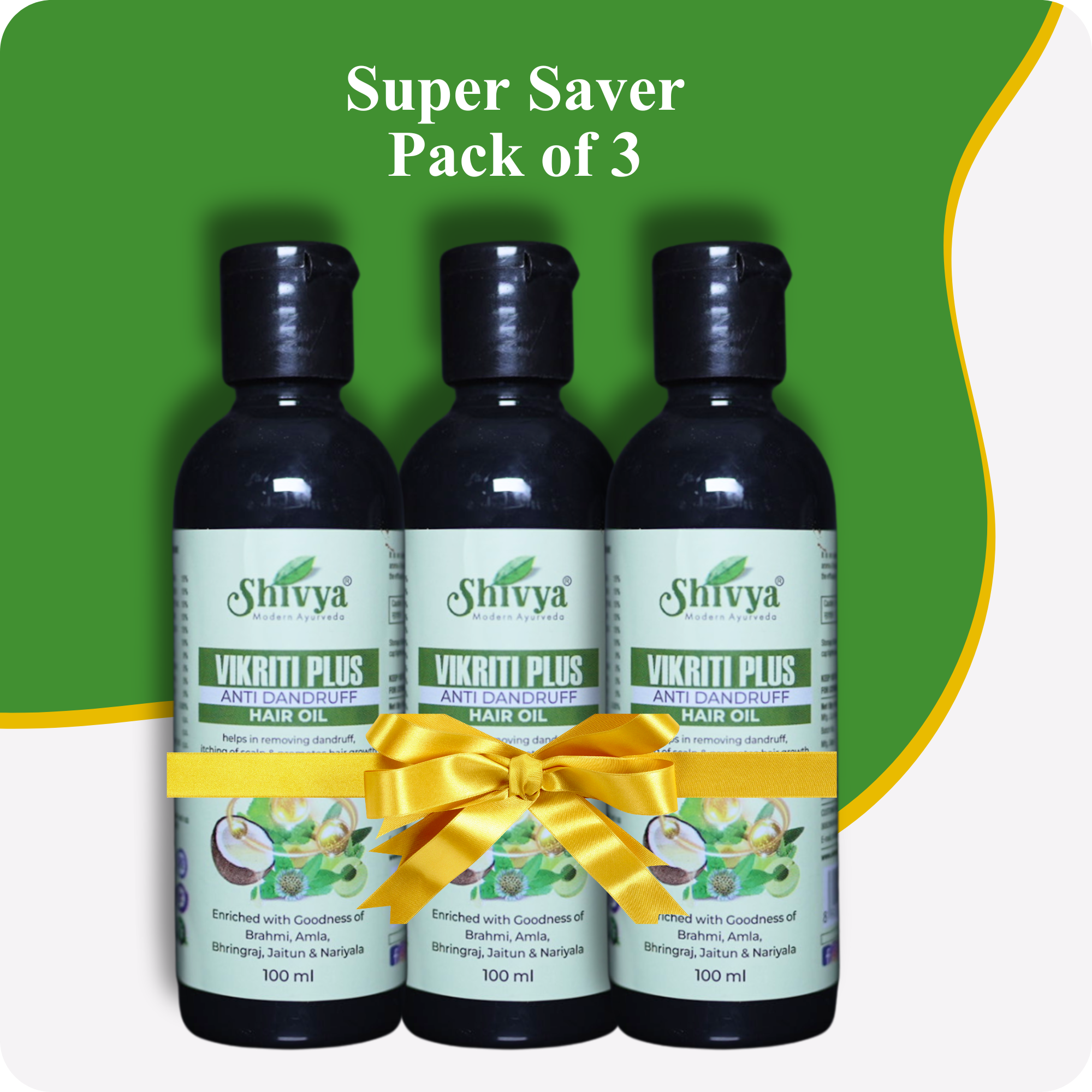 Vikriti Plus Anti Dandruff Hair Oil - Super Saver Pack of 3