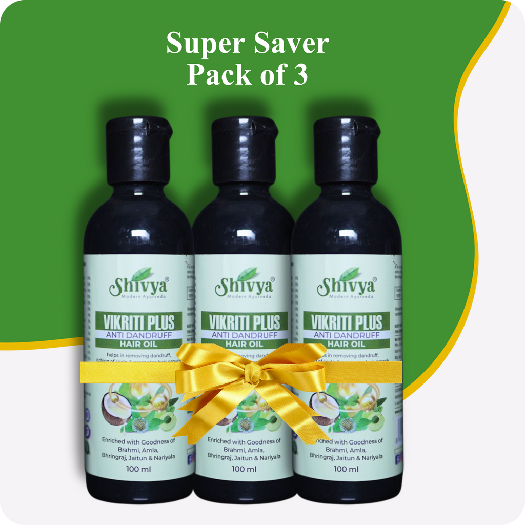 Vikriti Plus Anti Dandruff Hair Oil - Super Saver Pack of 3
