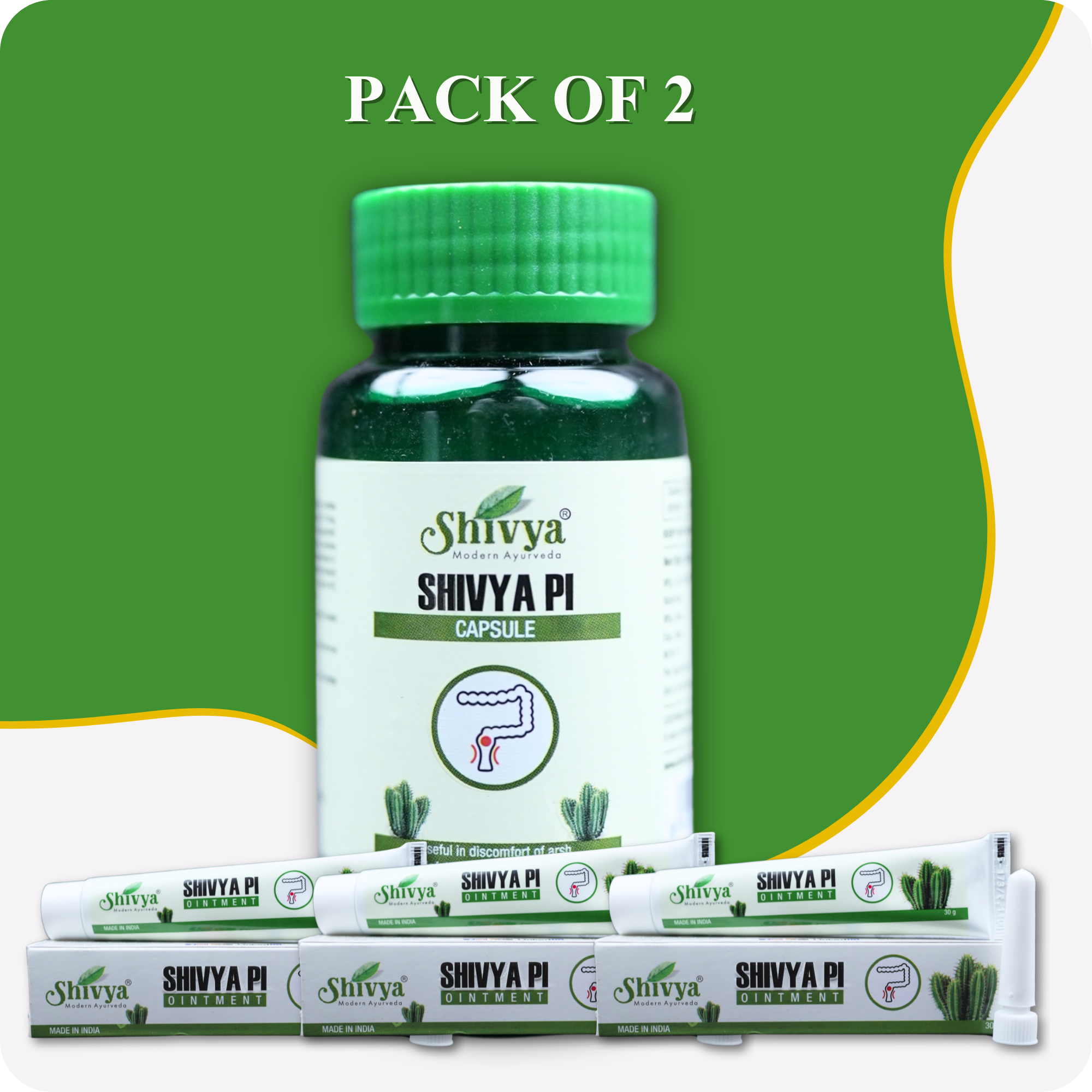 Pi Capsules and Pi Ointment Combo (Pack of 2)