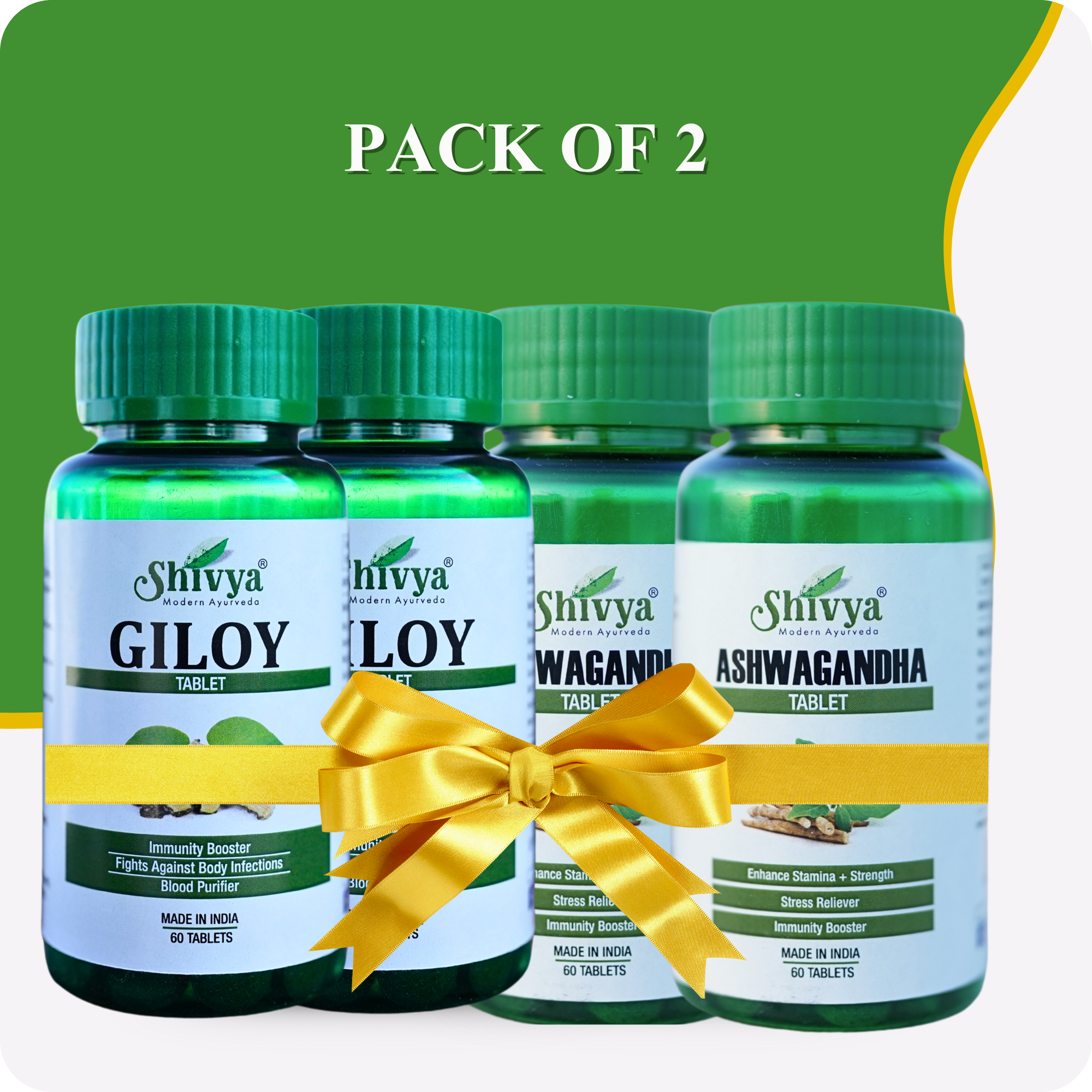 Giloy & Ashwagandha Tablets Combo (Pack of 2)