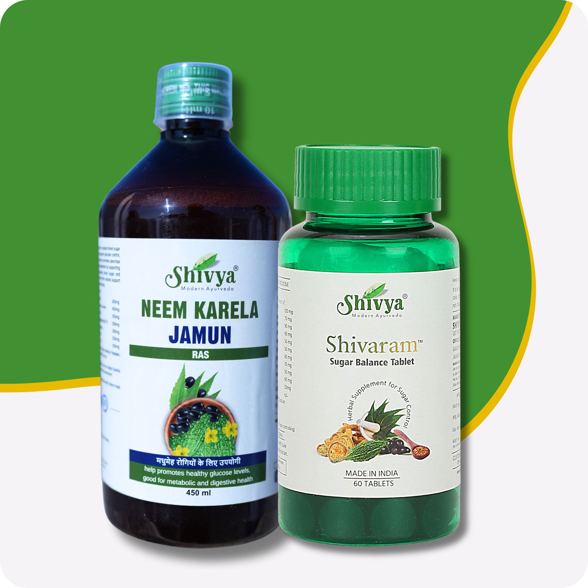 Sugar Balance Tablet and Neem Karela Jamun Ras Combo