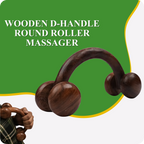 Wooden D-Handle Round Roller Massager – Deep Tissue Stress Relief Tool