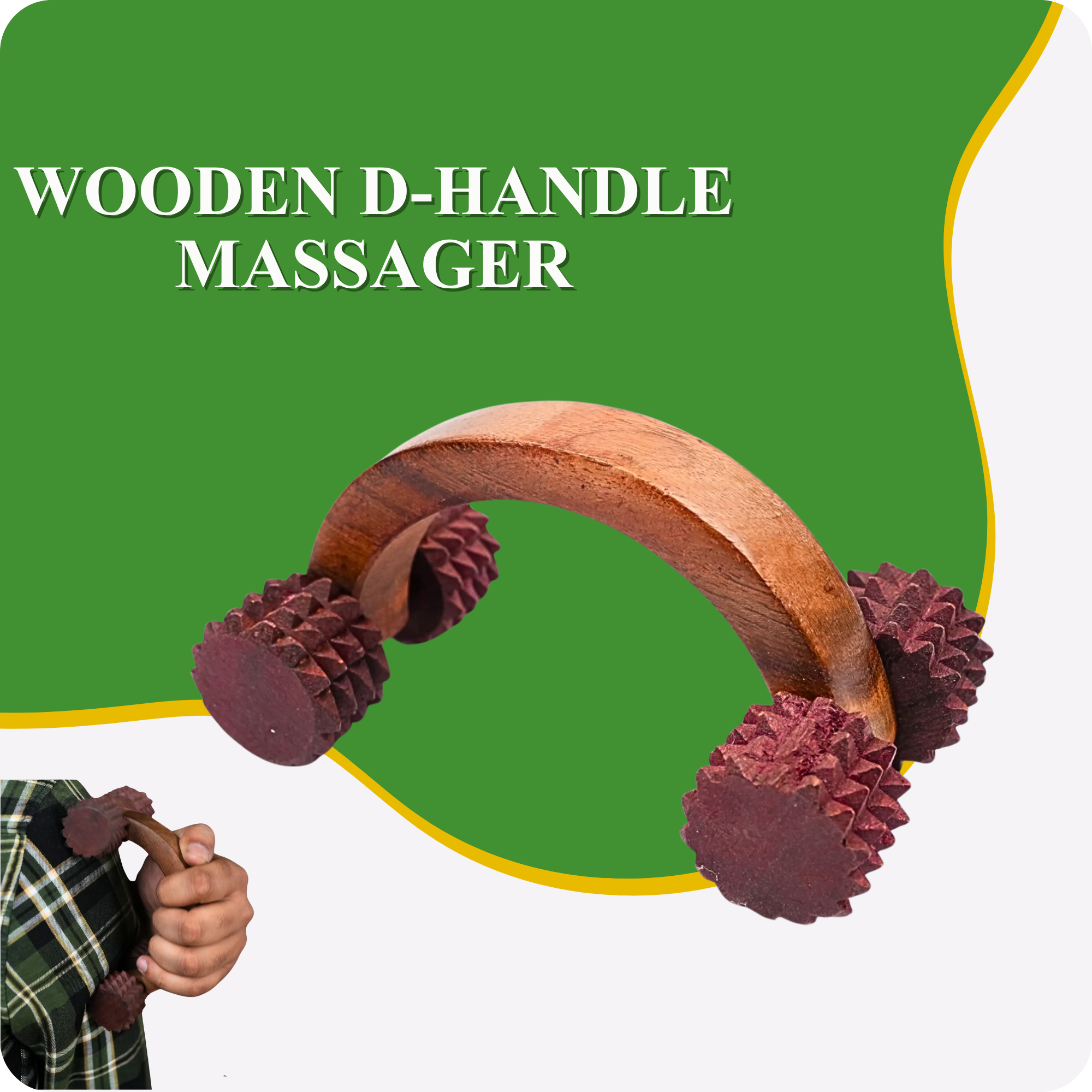 Wooden D-Handle Massager