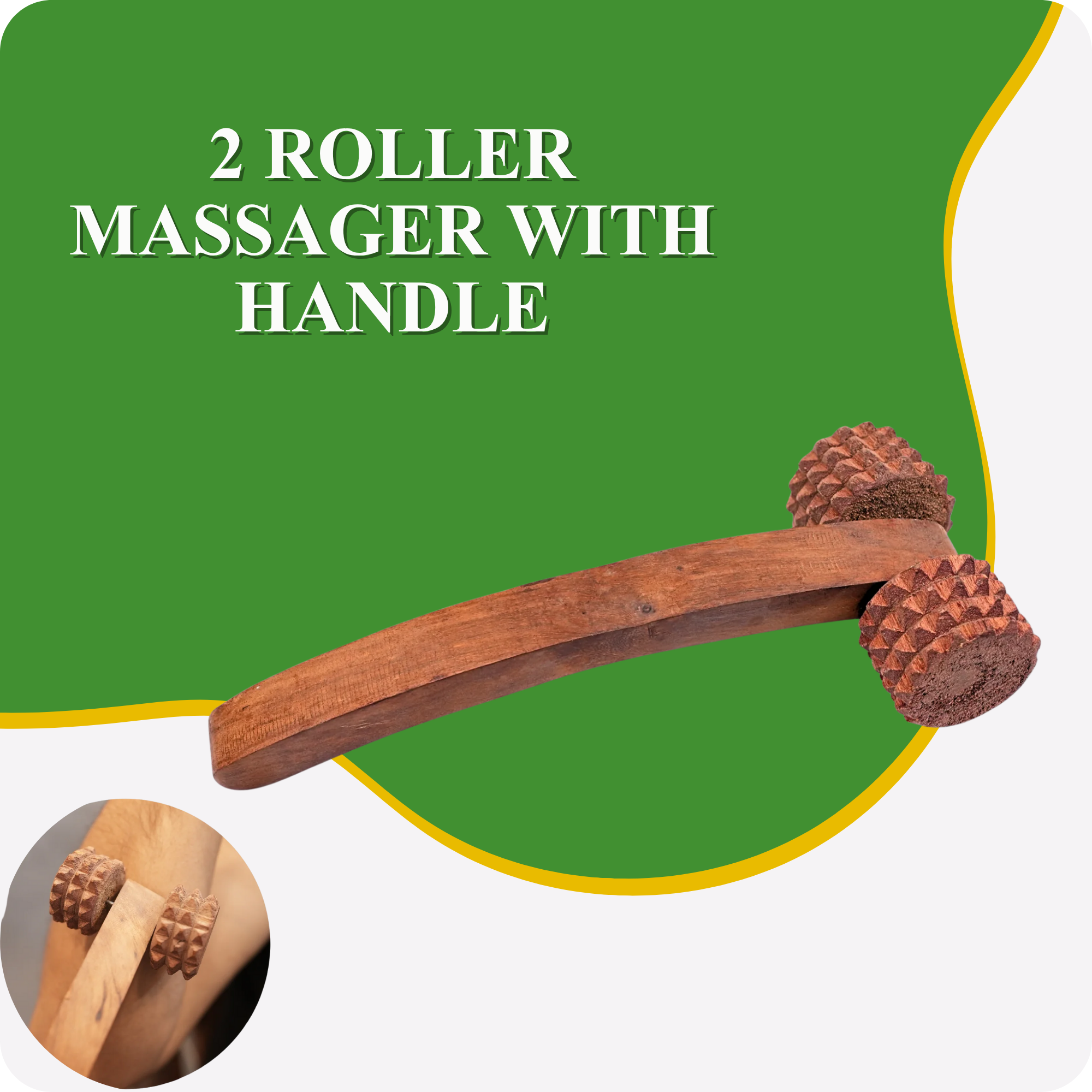 2 Roller Massager with Handle – Body Massager for Stress Relief