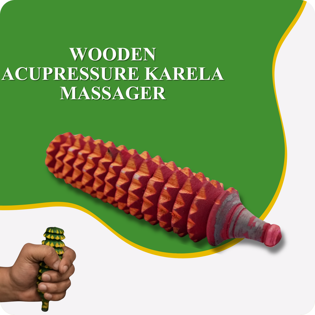 Wooden Acupressure Karela Massager