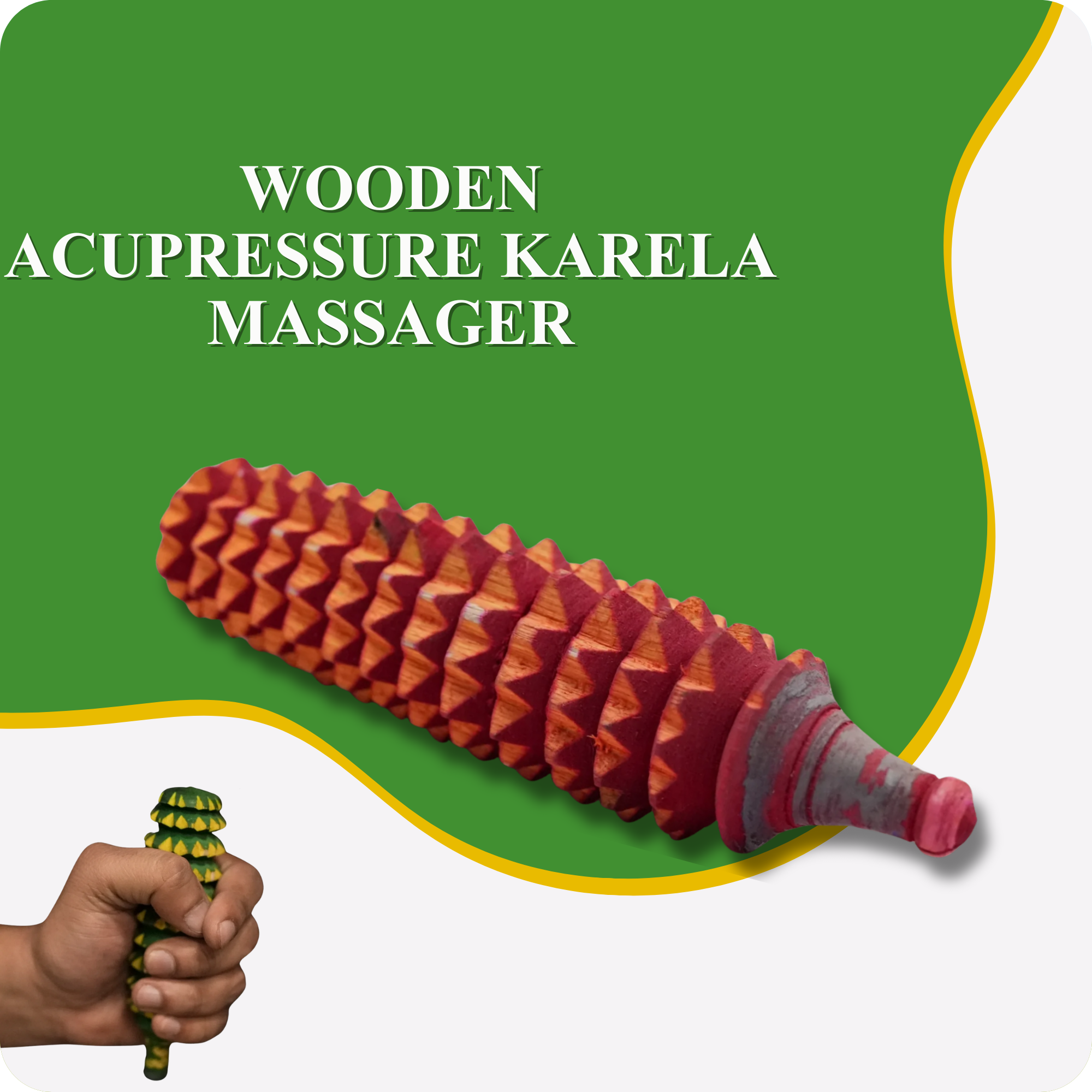 Wooden Acupressure Karela Massager