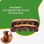 Wooden Acupressure Back Massager – Multi-Purpose Pain Relief Tool with 10 Rollers