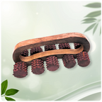 Shivya Wooden Acupressure Back Massager – Multi-Purpose Pain Relief Tool with 10 Rollers