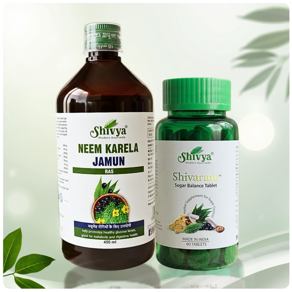 Shivya Sugar Balance Tablet and Shivya Neem Karela Jamun Ras Combo