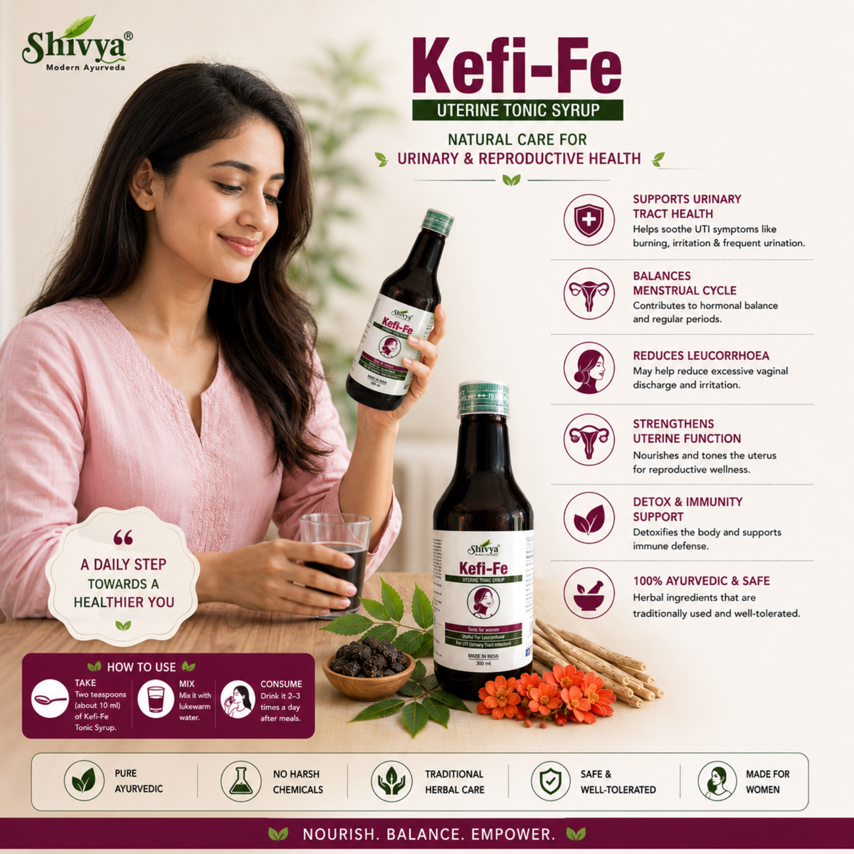 Shivya Kefi Fe Tonic Syrup for UTI