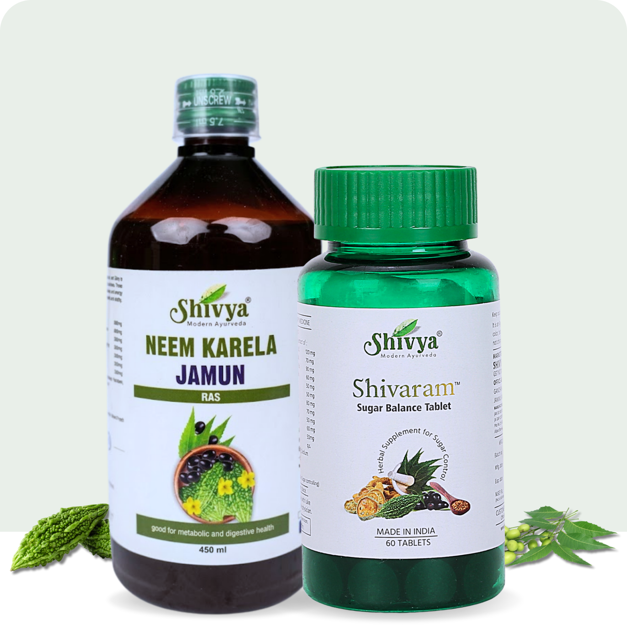 Sugar Balance Tablet and Neem Karela Jamun Ras Combo
