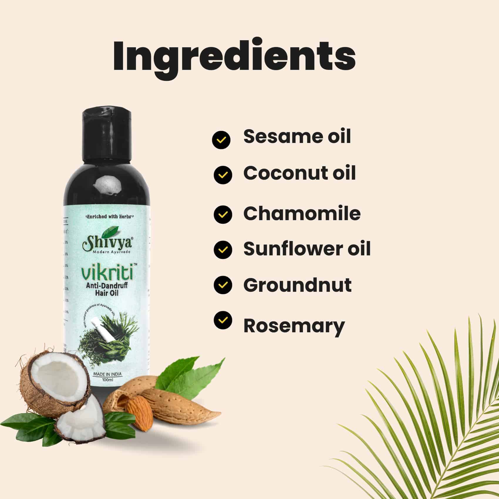 Shivya Ayurvedic Vikriti Anti-Dandruff Hair Oil 100ml Shivyahealthcare 